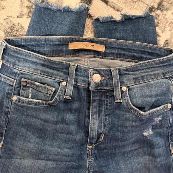 Joe's Jeans Dark Blue Distressed Ankle Jeans - Picture 3 of 4